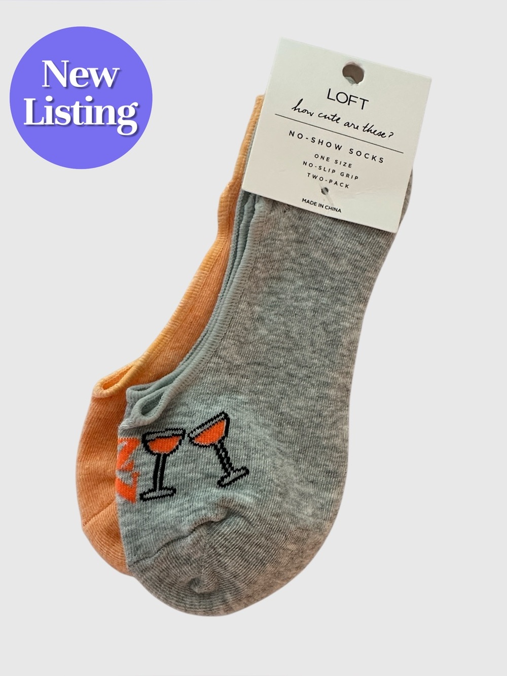 🆕 LOFT “how cute are these?” No-Show Socks. O/S.  NWT
